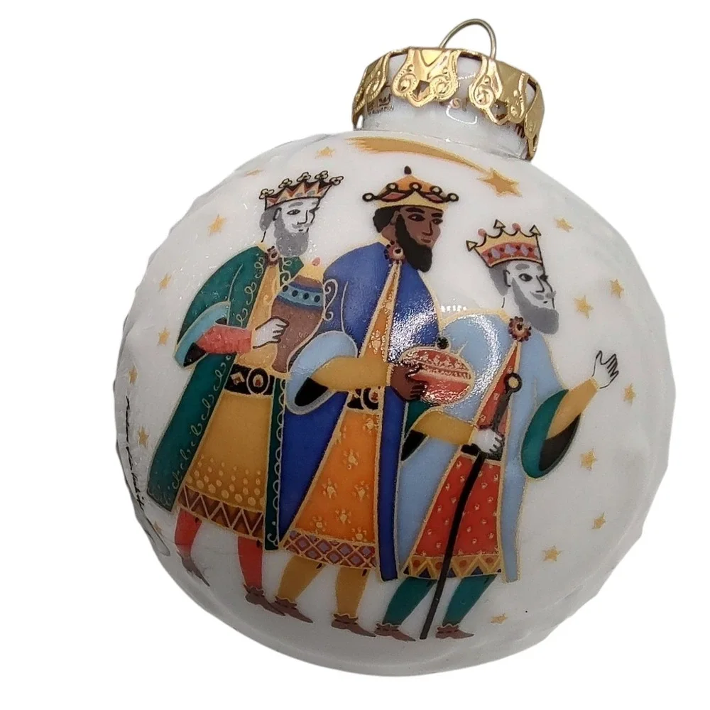 Vintage Lindner Nativity Ornaments Hand Painted Porcelain Bavaria Set of Two‎ - Picture 12 of 15